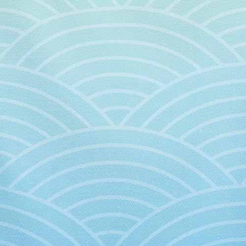 Japanese Noren Door Curtain Blue Beige Wave Pattern