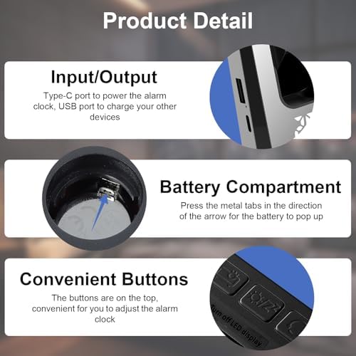 GuDoQi Projection Alarm Clock with 7 LED Display