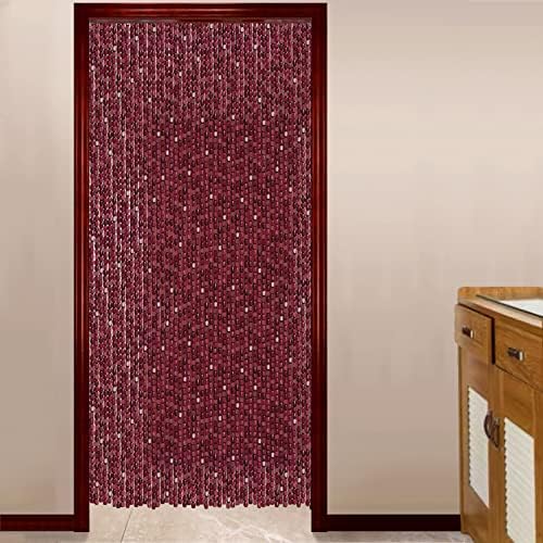 LEOSXA Bamboo Bead Curtain with Fittings 120 Strands