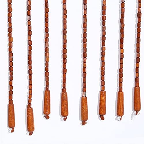 ZHOUXIAO Solid Wood Beaded Curtain 31 Strands 90x220cm