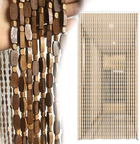 Bamboo Beaded Curtain for Doorway Divider - Brown