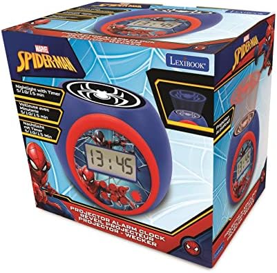 LEXiBOOK Marvel Spider-Man Projector Alarm Clock with Snooze and Night Light