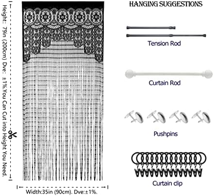 YaoYue 2 Pc Macrame Lace Curtain Door Divider