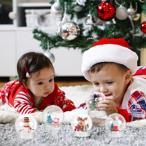 BESTOYARD 10Pcs 3-Inch Plastic Snow Globe DIY Set