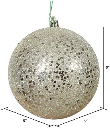 Vickerman 6 Inch Champagne Sequin Ball Ornament