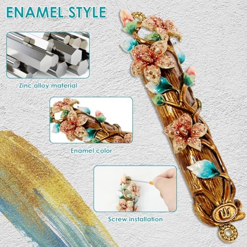Hand Painted Mezuzah with Faux Crystal Embellishments