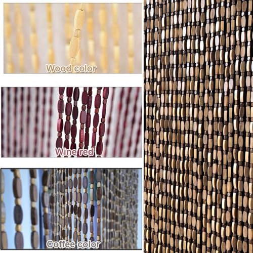 Bamboo Beaded Curtain for Doorway Divider - Brown