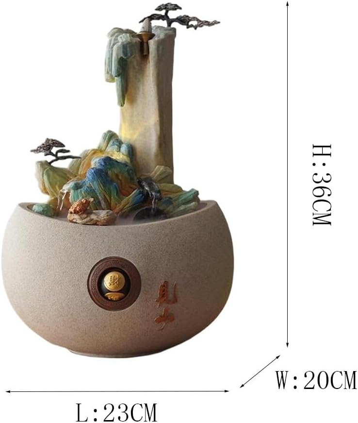 Red Sandstone Tabletop Fountain for Relaxation and Meditation