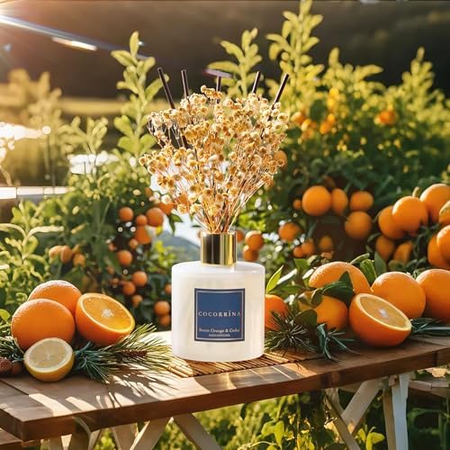 COCORRINA Reed Diffuser Sweet Orange Cedar 67 Fl Oz Set