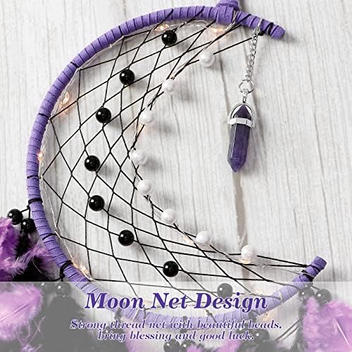 Dremisland Moon Dream Catcher with Fairy Lights