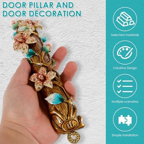 Hand Painted Mezuzah with Faux Crystal Embellishments