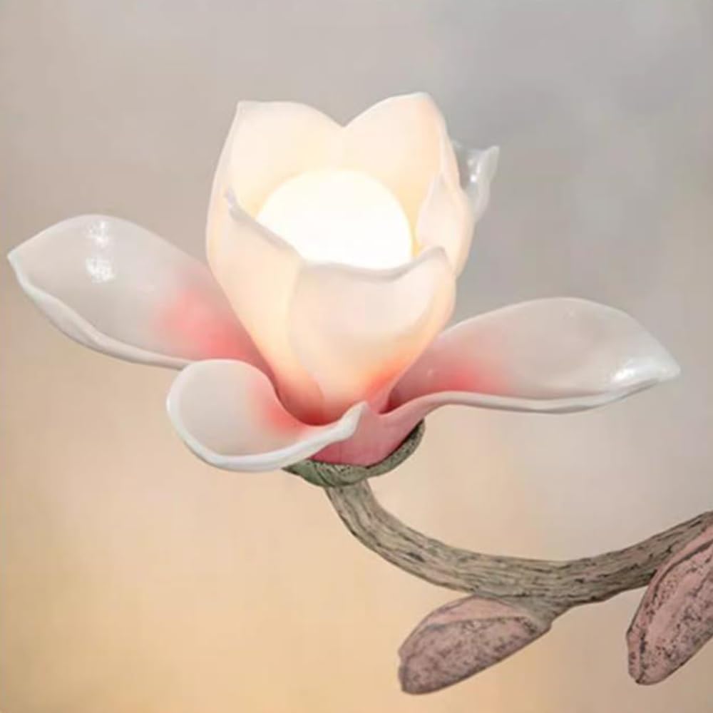 Pink Magnolia Tabletop Fountain with Zen Design