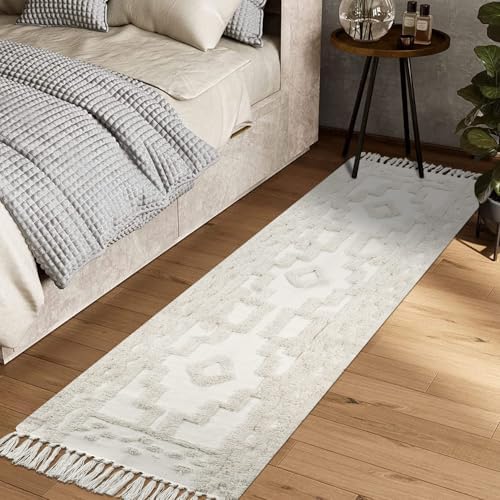 Uphome Beige Boho Runner Rug 2 x 8
