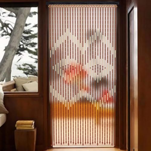 CNCEST Wooden Bead Curtain 90x175cm 27 Lines