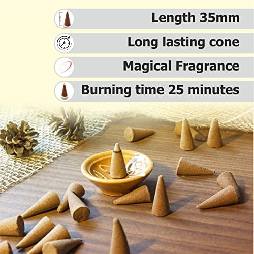 ARO VATIKA Vedic Sandalwood Incense Cones 120 Pack