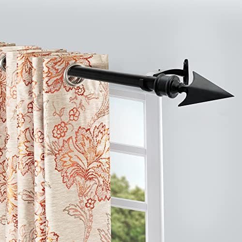 Deco Essential 2 Pack Adjustable Black Curtain Rods 66-120 Inch