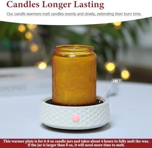 Electric Candle Warmer Plate - Ceramic Jar Candle and Mug Warmer