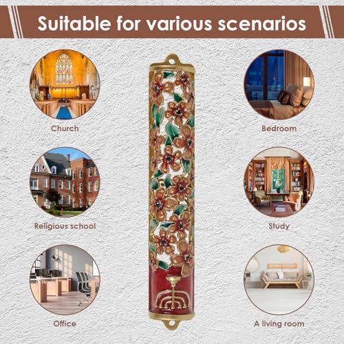 Hand Painted Zinc Alloy Mezuzah Decorative Artwork