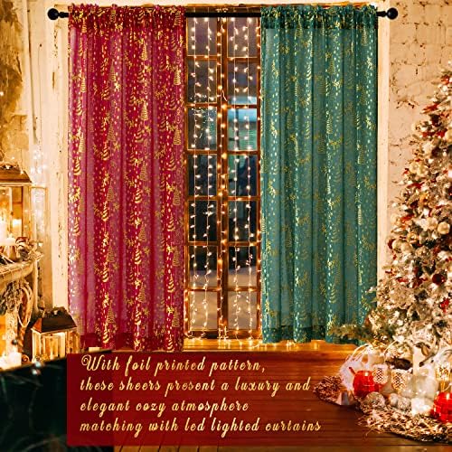 XTMYI Sparkle Christmas Curtains 84 Inch 2 Panels Set