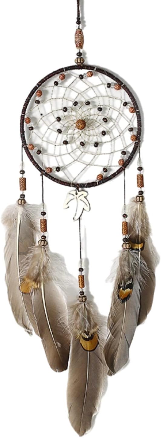 Dream Catchers Wall Decor Brown Feathers 256 Inch Hand Woven
