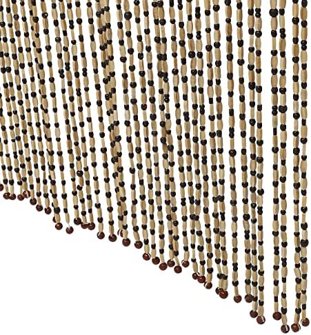 Natural Wood and Bamboo Beaded Curtain 49 Strands