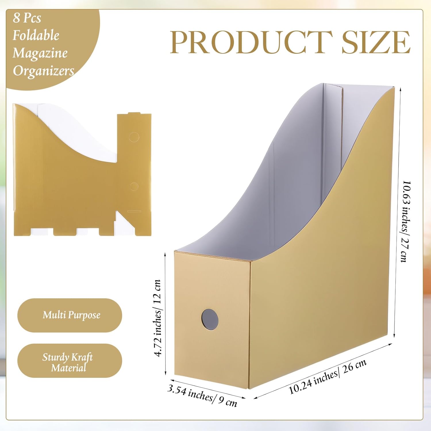 Pasimy 8 Pack Foldable Magazine Holders