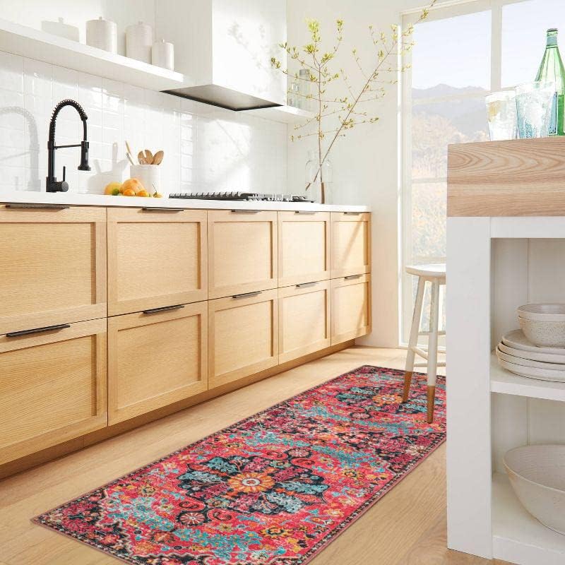 Wonnitar Bohemian Runner Rug Hot Pink 2x6