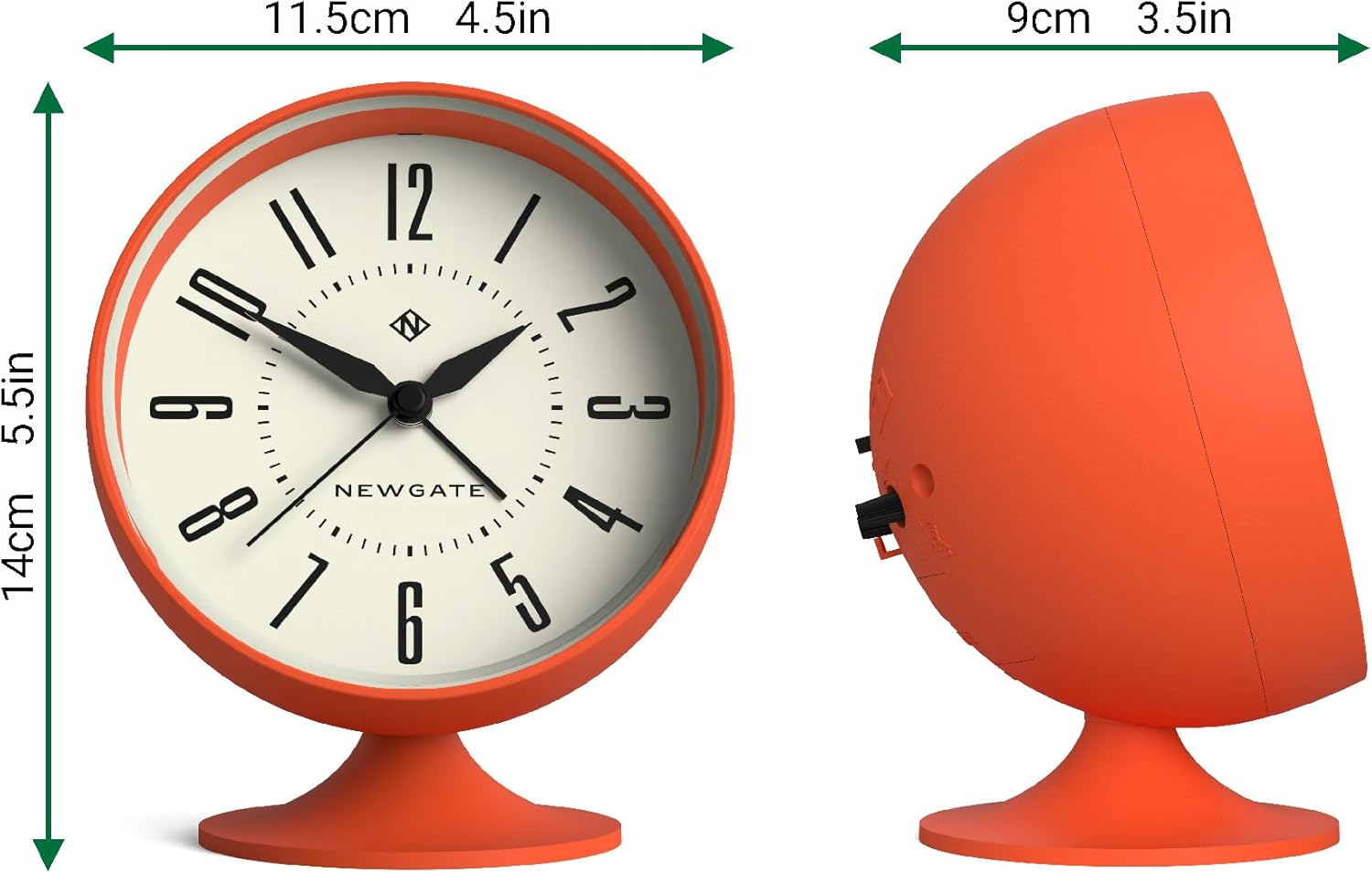NEWGATE Spheric Alarm Clock with Retro Design