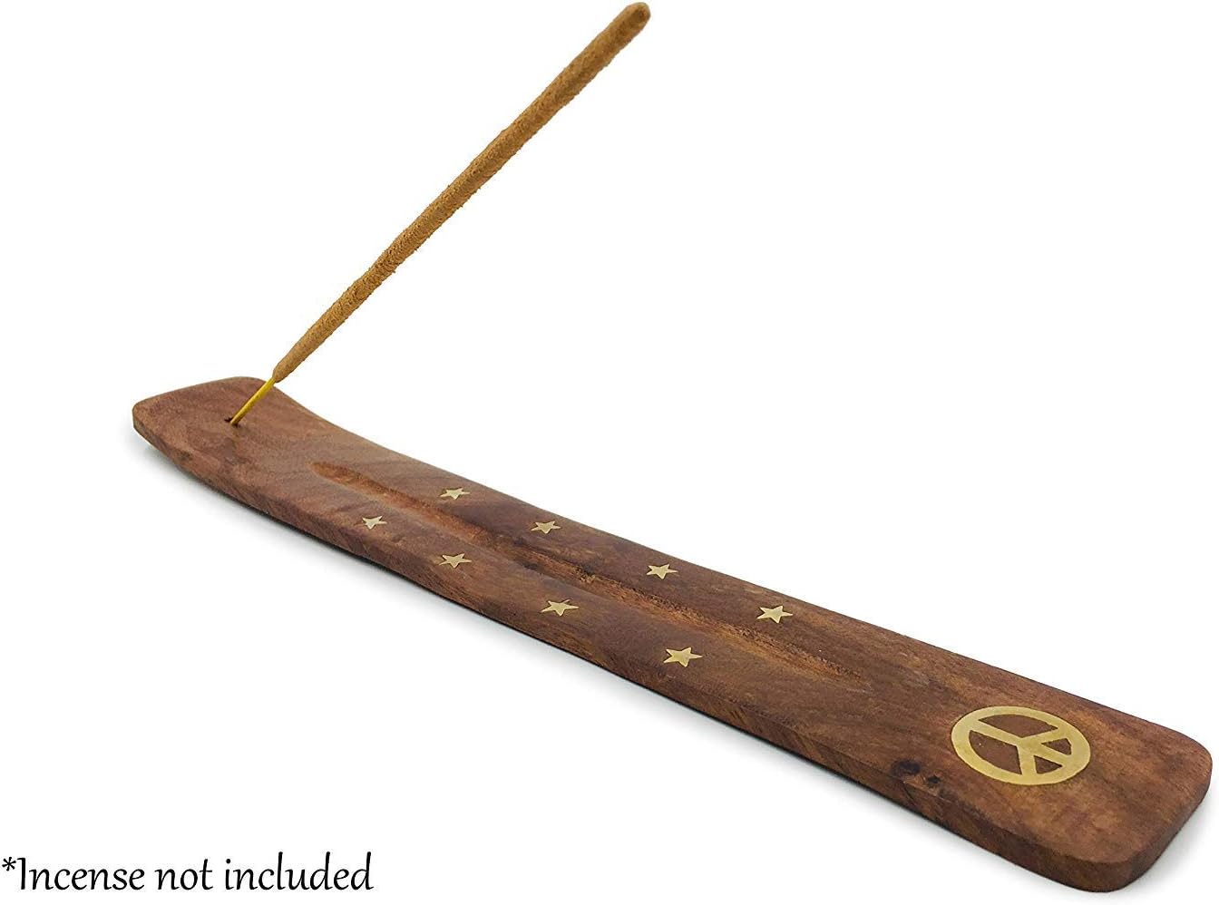 Bless International Wooden Incense Stick Holder Ash Catcher Burner 10 Inch 2 Pcs