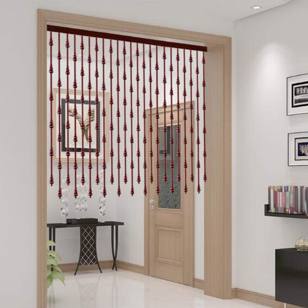 Beaded Curtain Natural Wooden Beads for Doorway Passage