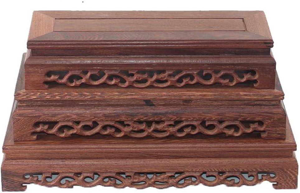 GOLDYWENDY Rectangular Wooden Base Vase Sculpture Display Stand