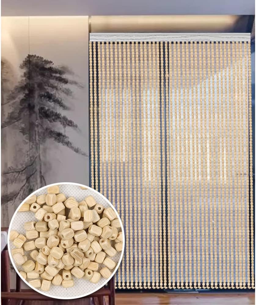 Etlegor Bamboo Beaded Curtains for Doorway and Room Divider