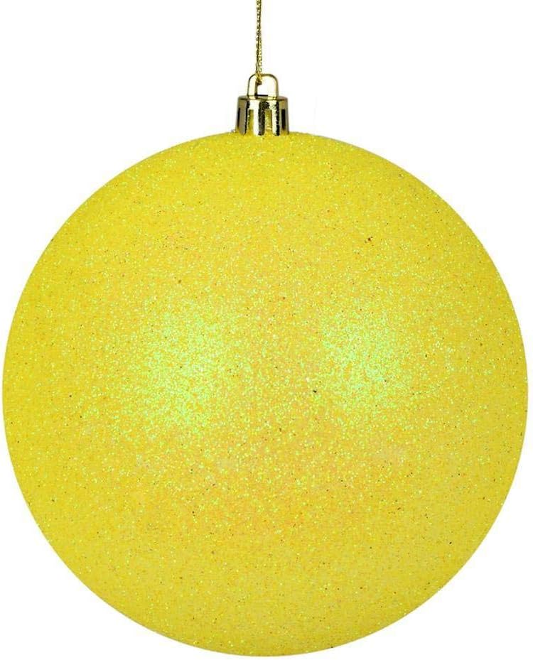 Vickerman 24 Yellow Glitter Ball Christmas Ornament 24 Pack