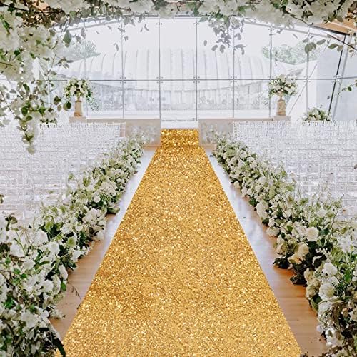 Gold Sequin Aisle Runner 2ftx15ft Wedding Decor