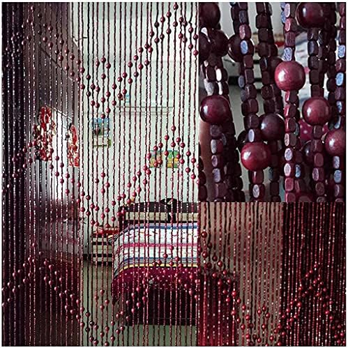 ZHOUXIAO Bamboo Wood Beaded Curtain for Doorways
