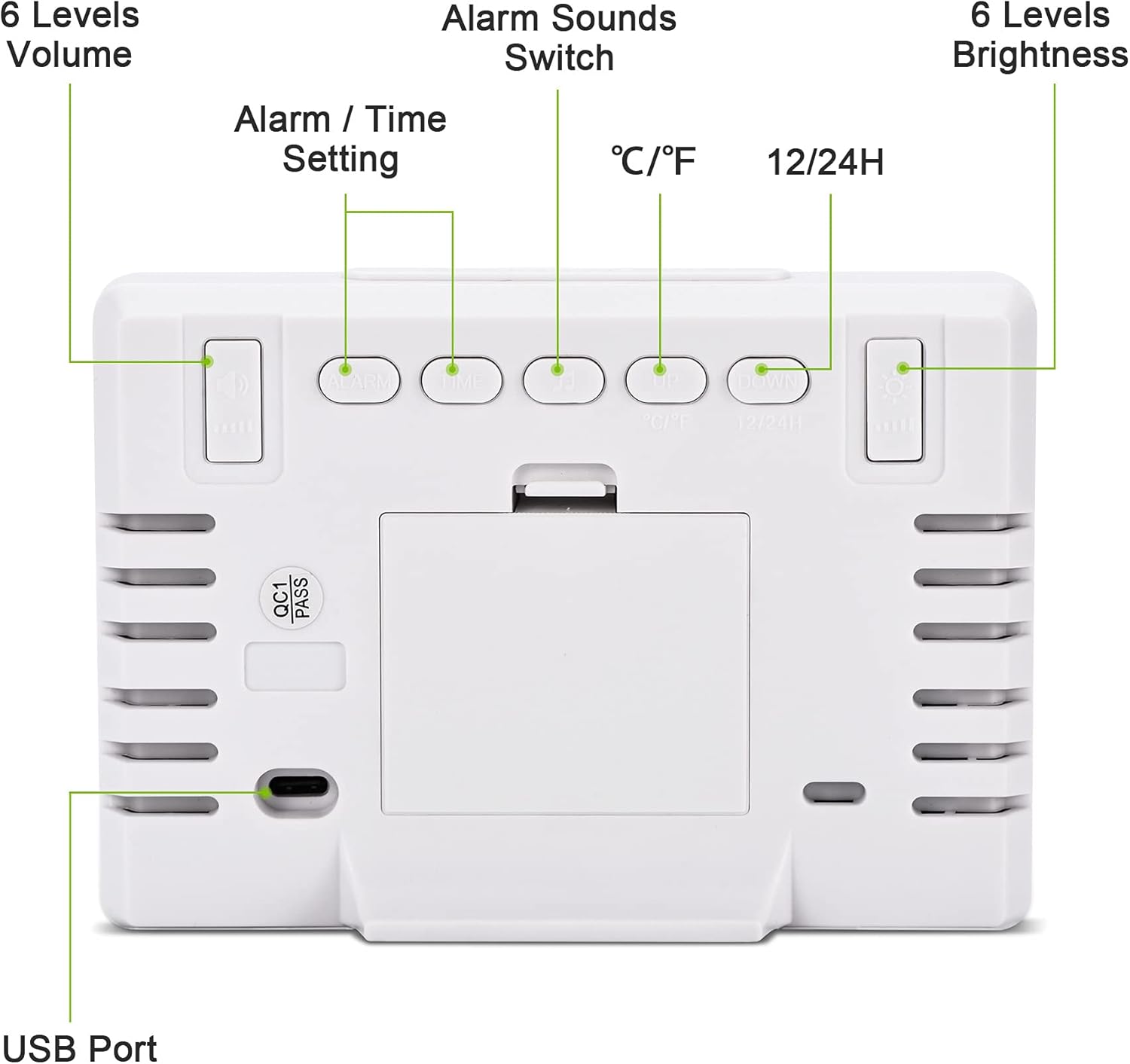 Amgico Digital Alarm Clock with Snooze - 63 Inch LED