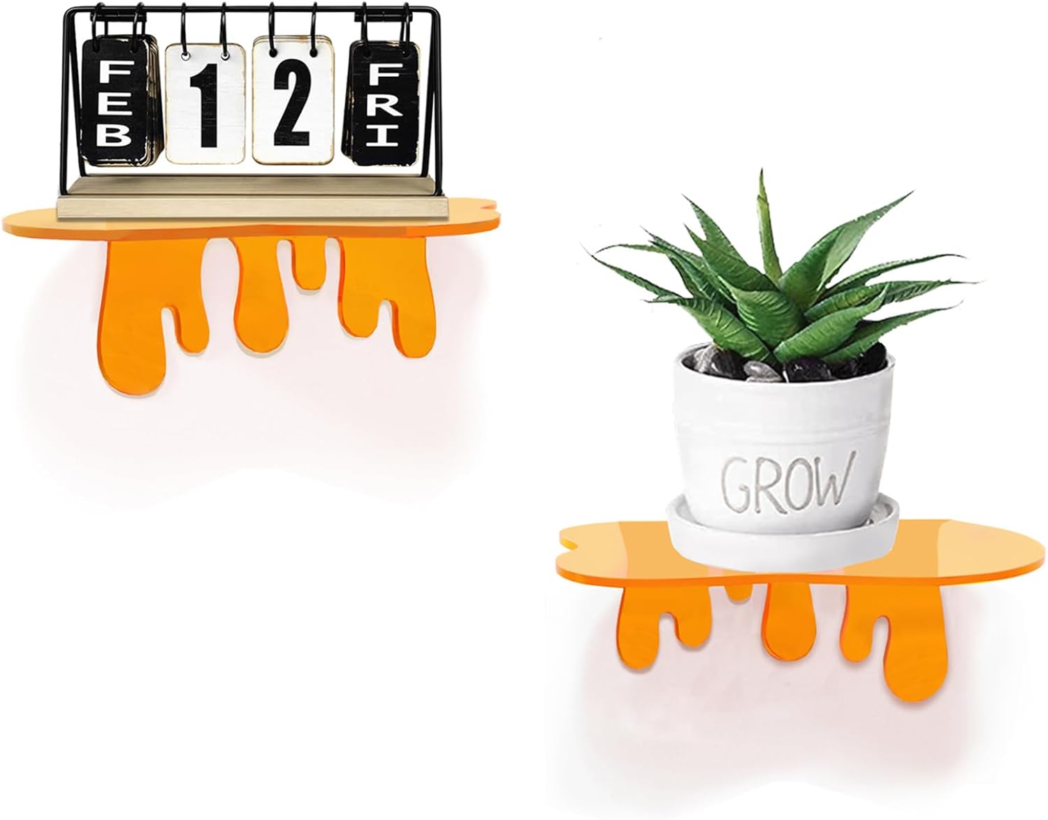 SetGame 2-Pack Acrylic Floating Wall Shelves