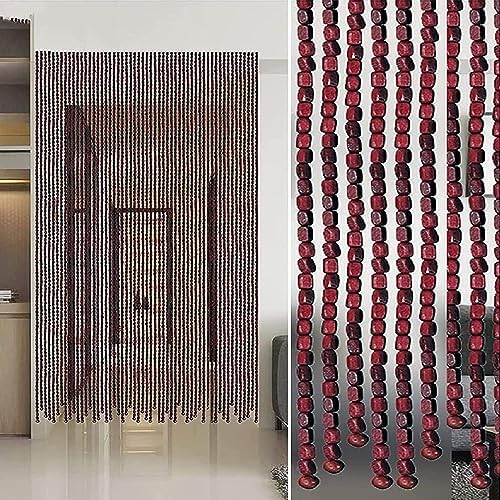 Wcxixo Natural Wooden Beaded Curtain Decorative Panel