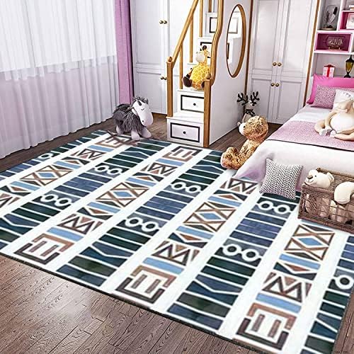 Modern Home Kids Playroom Area Rug Geometric Design