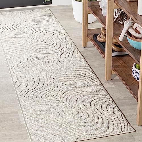 Scn103a-28 Maribo Abstract Striped Runner Rug