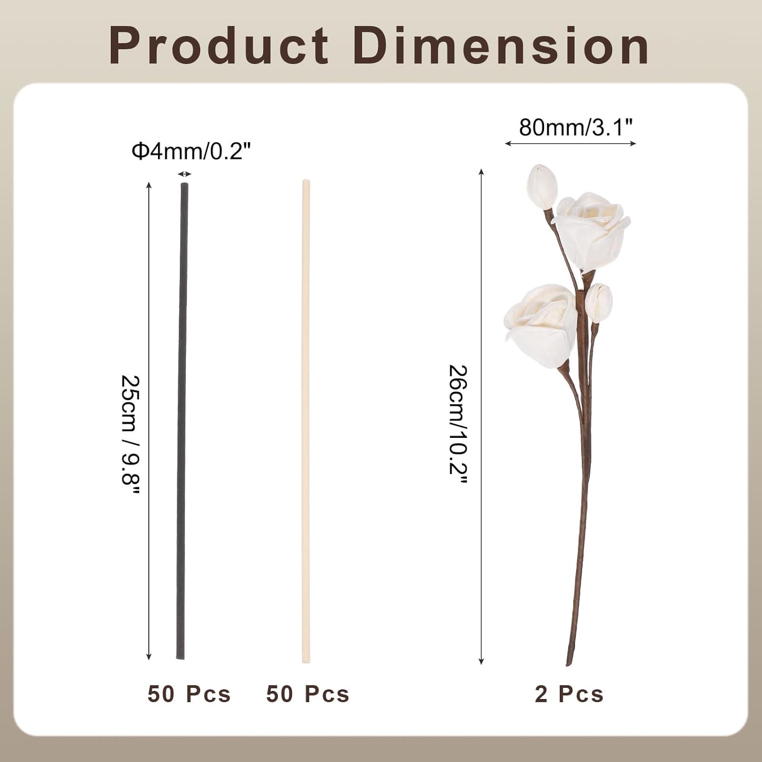 Uxcell 102Pcs Reed Diffuser Sticks Set Black Wood