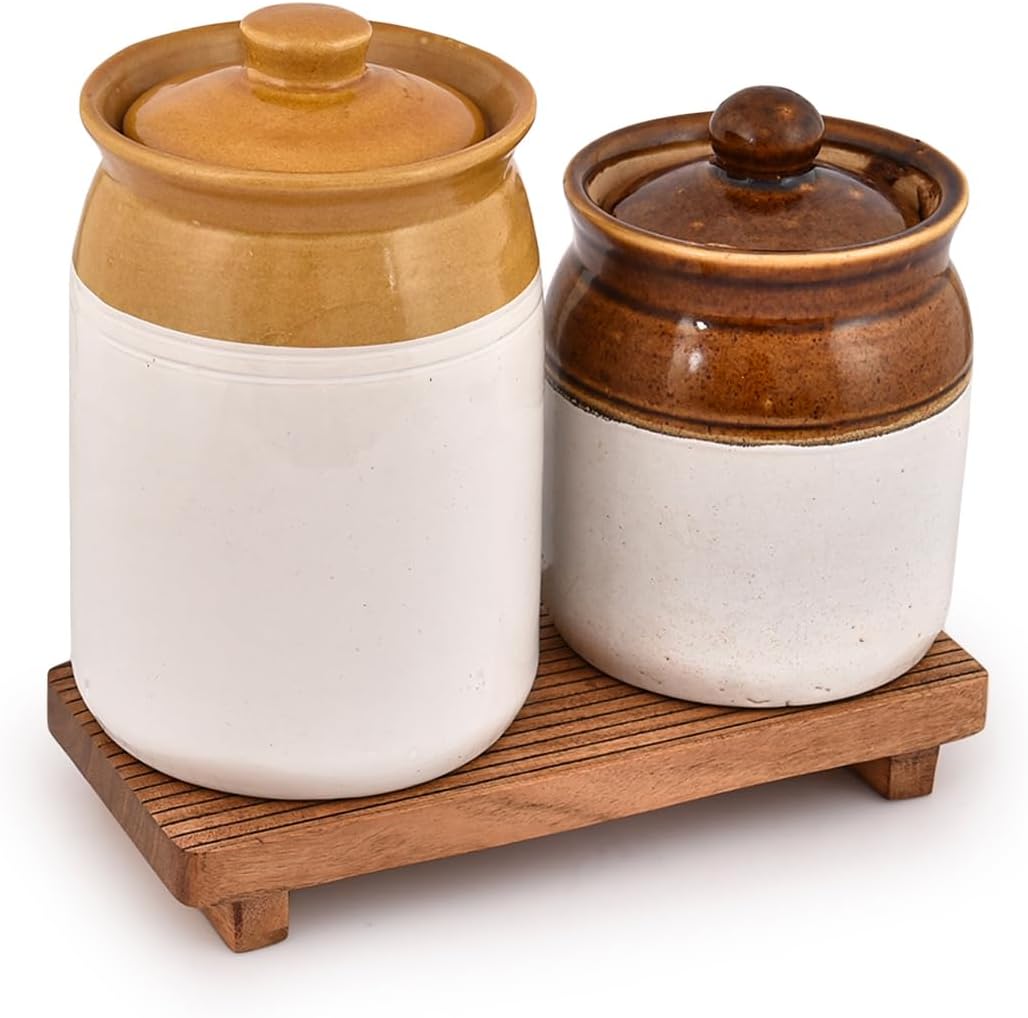 BHAVATU Acacia Wood Pedestals for Decor Display