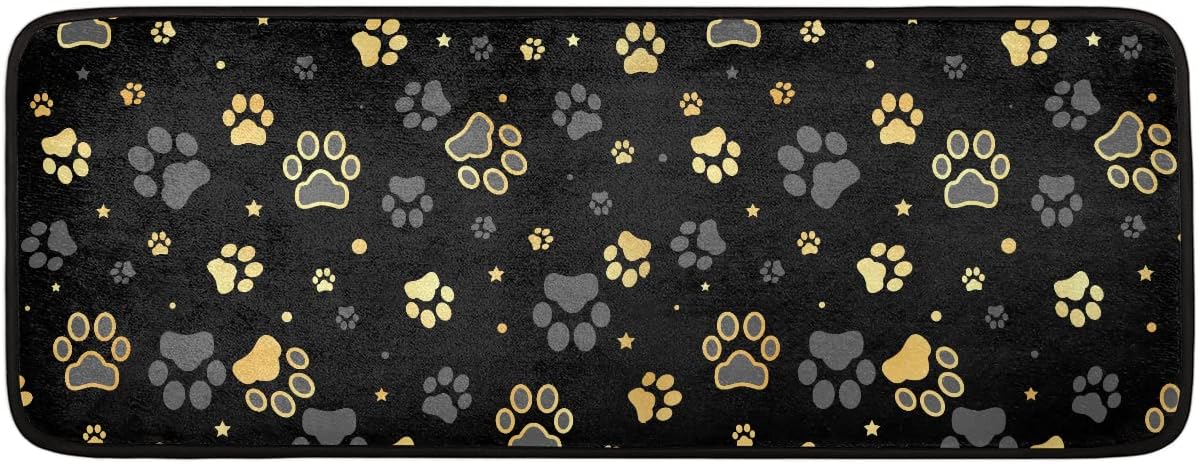 Animal Dog Paw Prints Runner Rug 2x6ft Hallway Entryway Mat