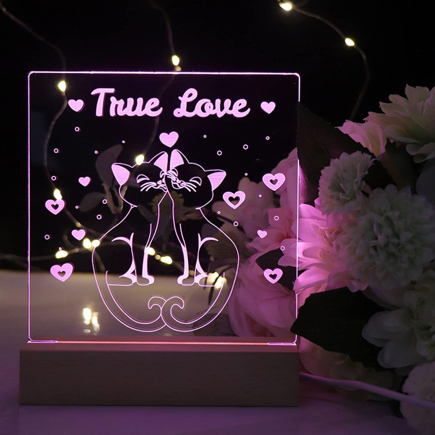 59 Inch Wooden Rectangle LED Light Base Stand