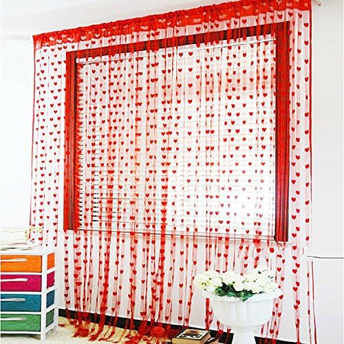 Heart Lace Curtains for Valentine Decor
