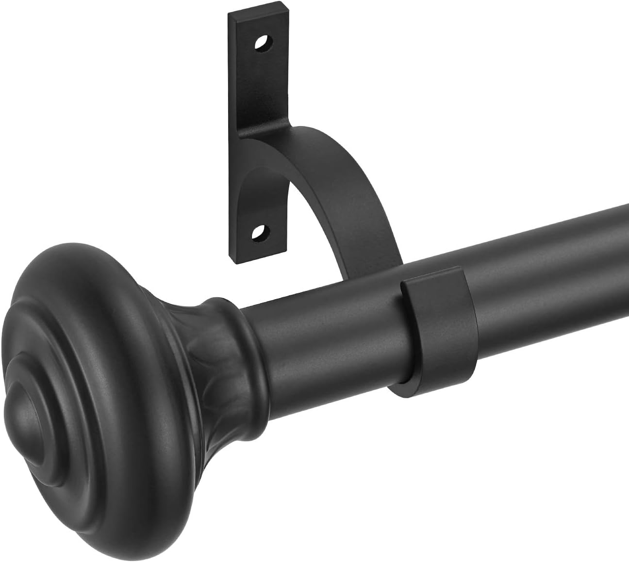 Kemmie 1 Inch Curtain Rod with Urn Finials Black