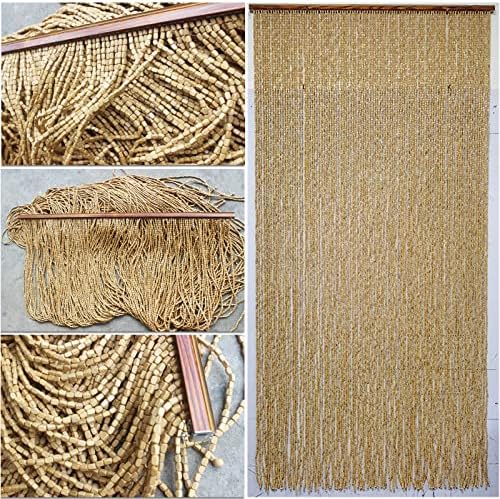 Bamboo Beaded Curtain for Doorway with Accessories