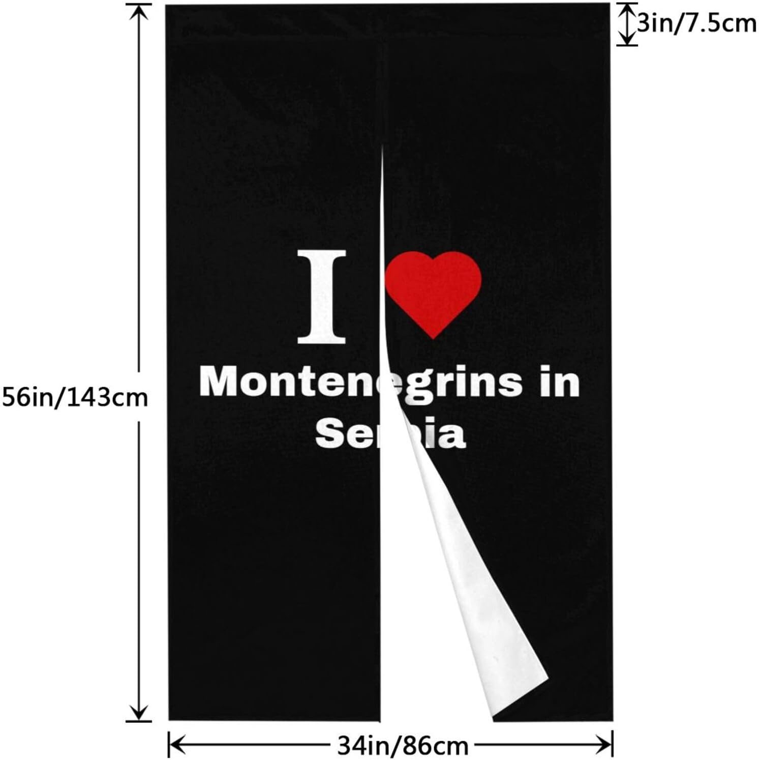 I Love Montenegrins Blackout Curtains for Doorway Bedroom Kitchen 34x56in Panels