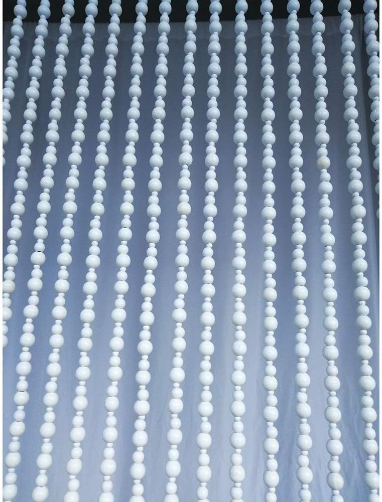 OKUOKA White Beaded Door Curtain - 27 Strands