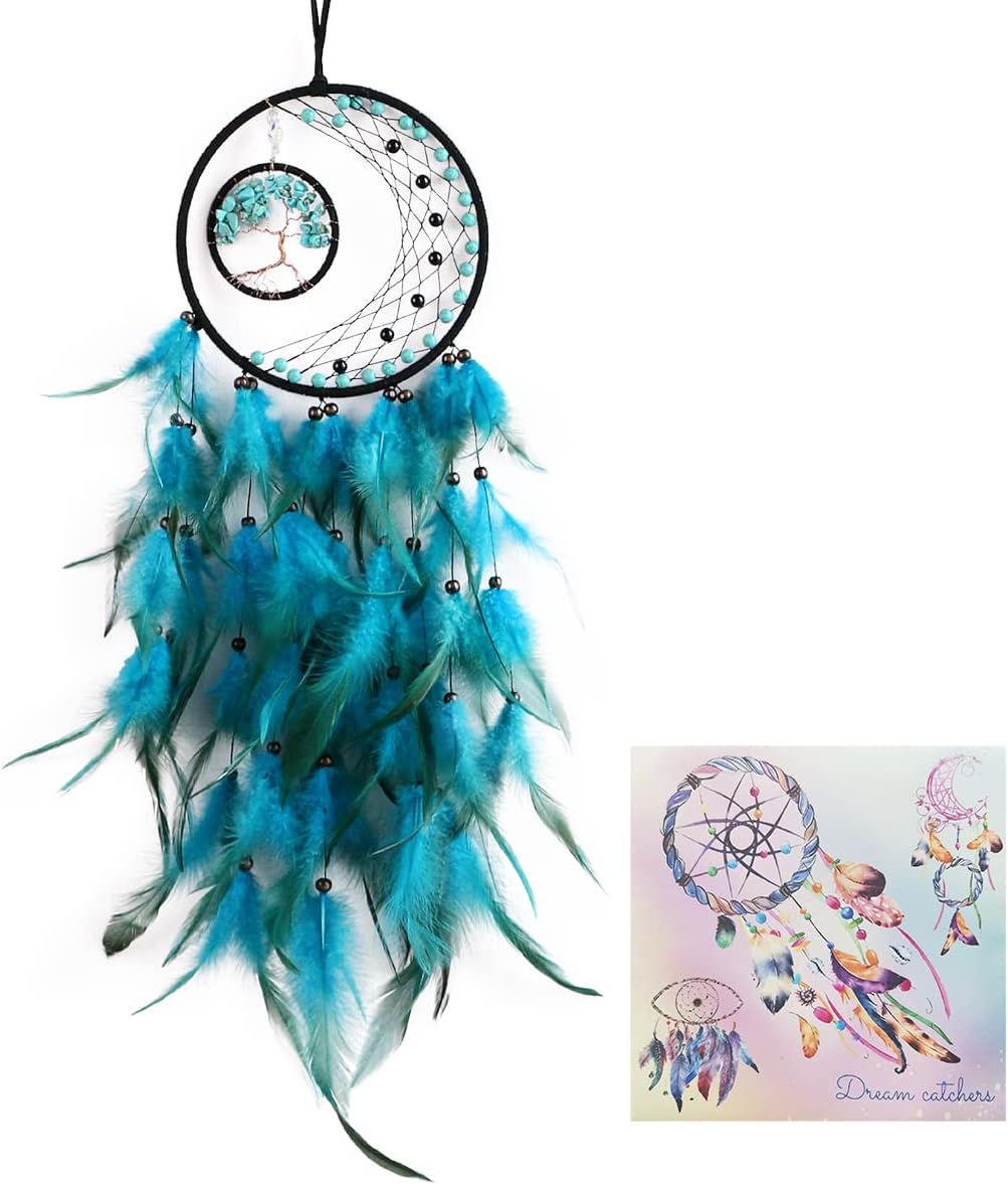 Cyan Blue Dream Catchers Wall Decor for Bedroom
